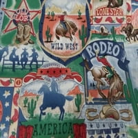 Ručno rađena valjana, panela zavjesa ili jastuk za zapadni rodeo