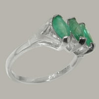 Britanci napravio je 18k bijeli zlatni prsten smaragdnim ženskim zaručničkim prstenom - Opcije veličine