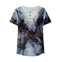 Ženski vrhovi Ljetni modni ispisani povremeni V-izrez kratki rukav labavi majica