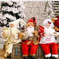 Realistična Santa Claus Figus sjedi božićni bez lica bez lica Santa Claus Slika Xmas ukras ukras Ornament Tree Vise Ornament Xmas Atmosfere