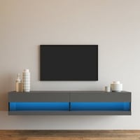Zidni montirani plutajući 80 TV postolje sa LED-om u boji, crni + grey12