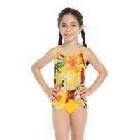 Djevojčića za kupaći kostim teen suncobran bez rukava s rukavima cvjetni print Slatke odijelo za kupaće kostime
