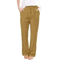 Visoke hlače za široku struku za žene crtanje palazza hlače y2k labave baggy joga hlače sa džepovima