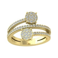 Araiya 14k žuti zlatni dijamantni prsten, veličina 6