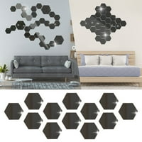 IOPQO Zidni dekor Hexagon akrilni zrcalo DIY zidna naljepnica 3D stereo kućni dekor sa ljepljivom kore