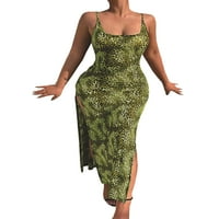 Woobling Woth Ljeto Plaža Sundress Split Maxi haljine Casual Long haljina dame boemijski odmor zeleni m