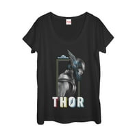 Ženska Marvel Thor: Profil Ragnarok scoop vrat crni mali