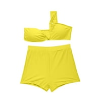 Ženski seksi brazilski kupaći kostimi jedan rame Bandeau bikini vrh sa kratkim modnim podstavljenim
