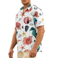 Ljetne havajske košulje za muškarce i dječake Morski vijek tiskani gumb s kratkim rukavima niz havajske