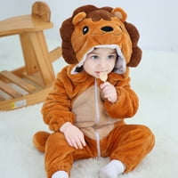 Unise baby kostim za životinje Zima jesen Flannel s kapuljačom Romper Halloween Cosplay kombinezon