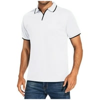 Muška košulja Muška golf majica Casual Sports V izrez rebrasti ovratnik kratki rukav modni casual pune
