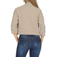 WHLBF jesen zimski zimski džemper džemper, ženska moda Mid rukava Top solidne boje casual jakne Poslovno