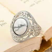 Trgovina LC HowLite ovalni sterling srebrni rodijumski pozicionirani prsten za ženske nakit veličine CT 2. Rođendanski pokloni