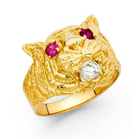 Čvrsta 14K žuta zlatna modna obljetni prsten veličine 10.5