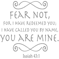 Izaiah 43: Strah nije jer sam te otkupio; Ja ... Vinil naljepnica naljepnica - mala - siva