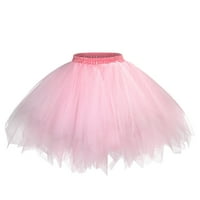 Ženske suknje Žene Mesh Suknja Princess Elastična suknja Odrasla kratka Tutu Dancing Suknja Pink