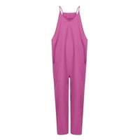 Jumpsuits za ženske casual bez rukava s rukavima duge hlače sa džepovima Žene Ljetne vrhove ljubičaste 1x