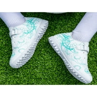 Zodanni unise Turf obuke za cipele Fudbalske cipele Sportske nogometne klesake školske tenisice na otvorenom čarobna traka bijela-zelena 12,5lića djeca