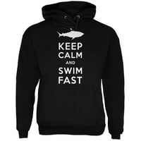 Morski pas drži mirno i plivajte brzo crna dukserica za odrasle
