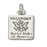 Sterling Silver 20 BO lanac 3D Sjedinjene Američke Države Ogrlica sa pasošama Putovnica