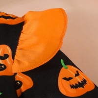 Licupiee Kids Girls Halloween Haljina Pismo BLUMPKIN Slojred ispisa Tulle dugih rukava Jesen Ležerna