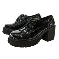 Sanviglor Womens Haljina cipela čipke kožne cipele platforma Oxfords Party Udobne udobnosti Napiši modni