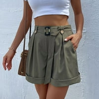 Kakina s klirens hlače za žene modne ženske ležerne pune džepne dugme Proljetne ljetne kratke hlače