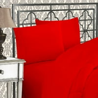 CELINE LINEN ® luksuzno svilenkasto-meko serije bez 3-komadnog kreveta za krevet, duboki džep do, blizanci crveni