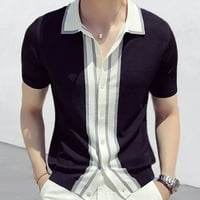 Muška ljetna rever pletene kratkih rukava tanka modna muške poslovne majice prozračne