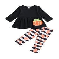 1-5y Halloween Toddler Kid Girls Odjeća Set 3Y 4Y 5Y crtani dugih rukava tuničke hlače odijelo
