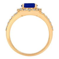 2.78CT ovalni rez simulirani plavi safir 18k žuti zlatni angažman halo prstena veličine 10,25