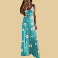 Ljetne haljine za ženske haljine mai haljine cvjetne mršave špagete strape za zabavu duge majice za