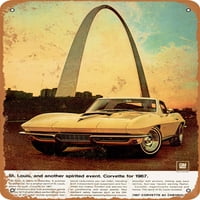 Metalni znak - Chevy Corvette - Vintage Rusty Look