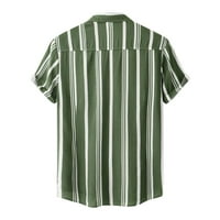 Trendy Muška majica Summer Havajska plaža Striped Kubanska košulja kratkih rukava bluza za suprug