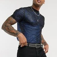 Muška majica Muška ljetna zabavna mreža za blubu za bluzu za čvrsto okrugli vrat kratki rukav vrhovi