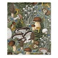 Vintage cvjetni zmijski gljiva flanel pokrivač cijelu sezonu Mekana plišana baba za bacanje za kauču