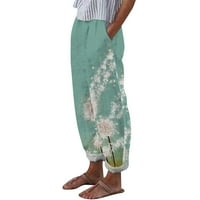Ženske pantalone Žene Ležerne prilike, Dugo oslikani maslački cvijet Džep za ispis Visoka struka pantalone