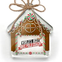 Ornament tiskani jedan strani svjetovi najbolji biciklistički polonični božićni neonblond