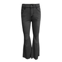 ŽENSKE HLAČE Čišćenje Žene Čvrste boje čvrste plamene traperice hlače gležnjače pantalone