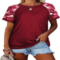 Dabuliu ženska majica casual okrugla vrata kratkih rukava s kratkim rukavima na vrhu labava modna ljetna