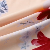 Roliyen ženski vrhovi žene cvjetni džep za ispis plus veličina Top V-izrez kratka rukava s kratkim rukavima