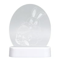Bunny 3D noćno svjetlo, ekološka uskrsna noćna svjetlost ušteda energije ABS akril za prozoru za spavaću