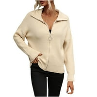 Homodles Ženski klasični džemper čišćenje - zip zip modni postolje navratnik Jedini džemperi za žene