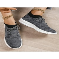 Sanviglor Ženske casual cipele mrežaste čarape za čarape čipke Up up stanovi koji rade bez klizanja