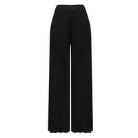 Azrijske ženske hlače, ženske plus veličine hlače modni casual solidni elegantni džepovi za struk širok