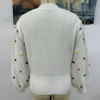 Loose Fit Women Rainbow Pom Pom Crochet Pulovers Zimski džemper odmora Outfit