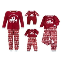Gwiyeopda božićni roditelj-dječji odjeća za odjeću jelena s dugim rukavima na okruglom noćnom odjećom