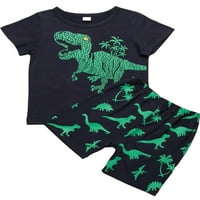 MA & Baby Toddler Kids Boy Summer Dinosaur Majica uzorak kratkih hlača Postavljeni 2- Y