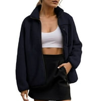Durtebeua Womenska jakna Zip up otvoren prednji kapuljač sa kapuljačom kaputima sa džepovima