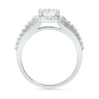 1. CT okrugli rez Clear Simulirani dijamant 18k Bijelo zlato Graviranje Izjava bridalne godišnjice Angažman